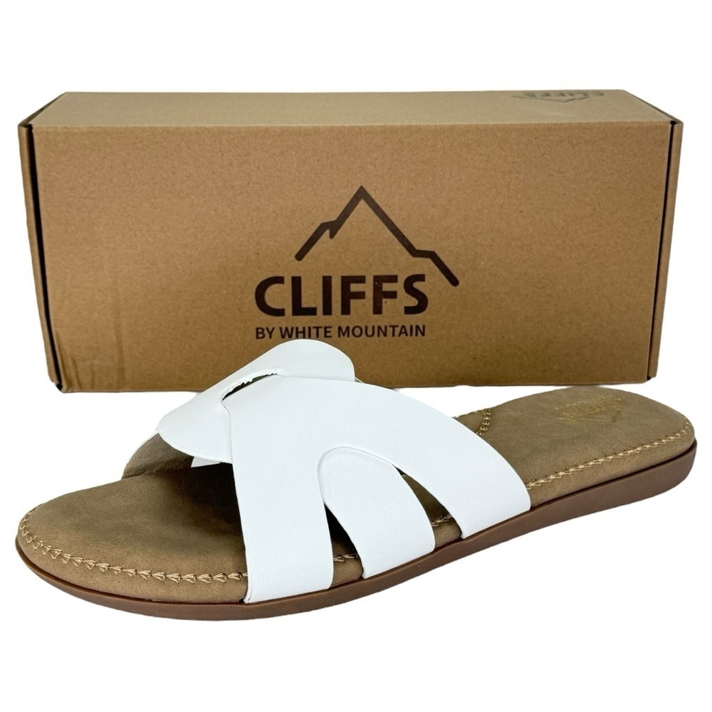 Cliffs by White Mountain Fortunate White Womens Slide Sandals Size 11M - Picture 12 of 12